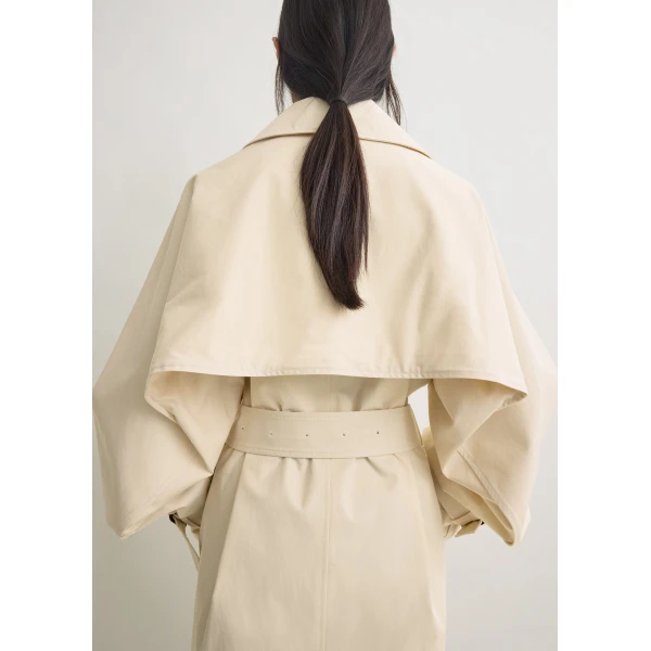Totême Washed cotton trench in Stone - Coats - Scandinavian Minimalist Luxury at Luxury Shoes 