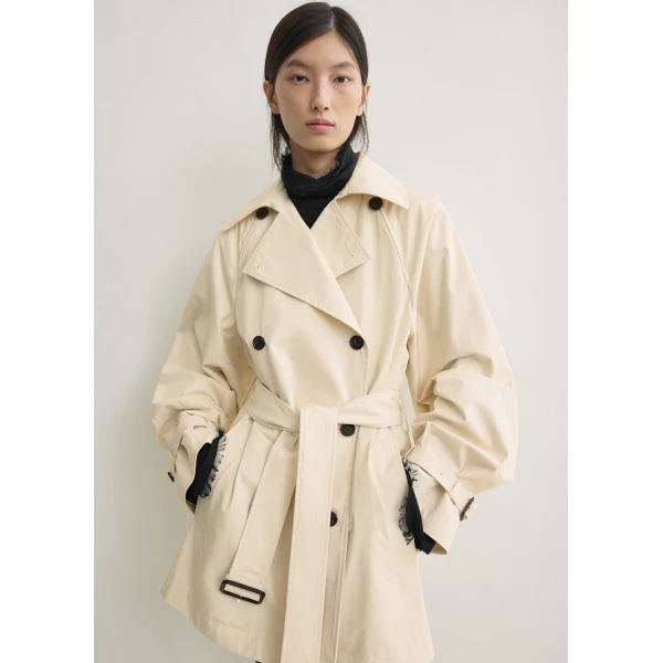 Totême Washed cotton trench in Stone - Coats - Scandinavian Minimalist Luxury at Luxury Shoes 