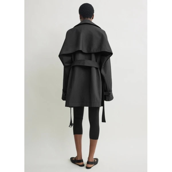 Totême Washed cotton trench in Washed black - Coats - Scandinavian Minimalist Luxury at Luxury Shoes 
