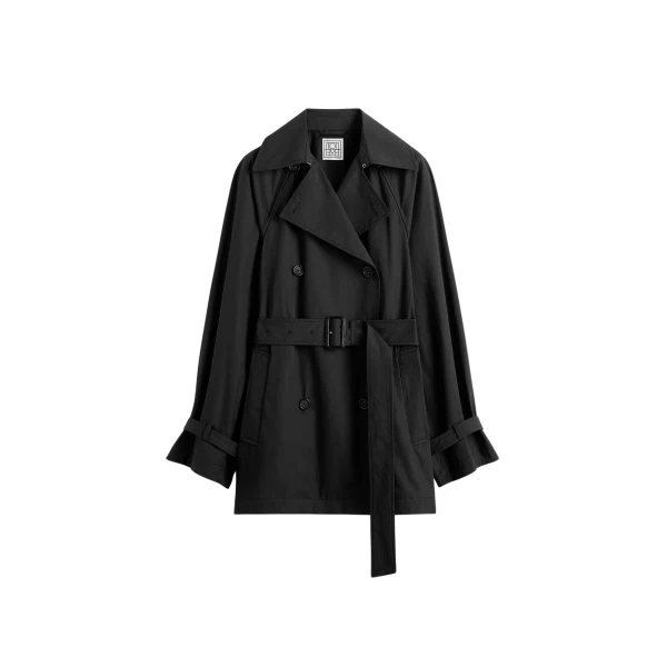 Totême Washed cotton trench in Washed black - Coats - Scandinavian Minimalist Luxury at Luxury Shoes 