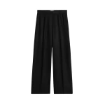 Totême Wide flannel trousers in Black - Pants - Scandinavian Minimalist Luxury at Luxury Shoes 