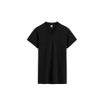 Totême Wide-ribbed v-neck tee in Black - Tops - Scandinavian Minimalist Luxury at Luxury Shoes 