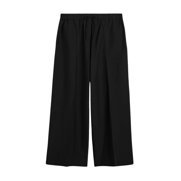 Totême Wide summer trousers in Black - Pants - Scandinavian Minimalist Luxury at Luxury Shoes 