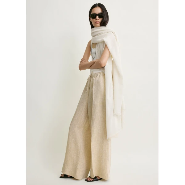 Totême Wide summer trousers in Natural - Pants - Scandinavian Minimalist Luxury at Luxury Shoes 