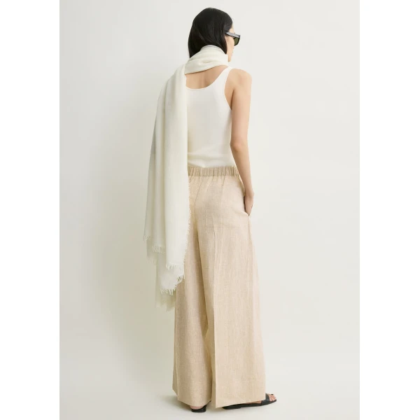 Totême Wide summer trousers in Natural - Pants - Scandinavian Minimalist Luxury at Luxury Shoes 