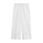 Totême Wide summer trousers in White - Pants - Scandinavian Minimalist Luxury at Luxury Shoes 