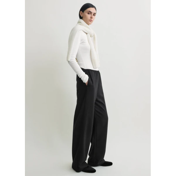 Totême Winter pj bottoms in Black - Pants - Scandinavian Minimalist Luxury at Luxury Shoes 