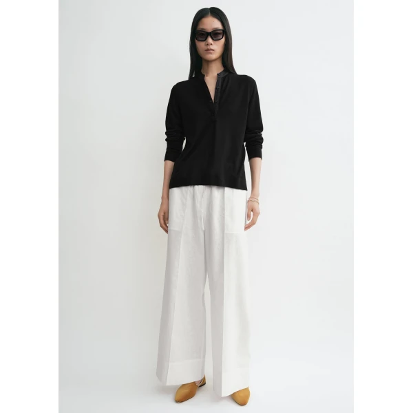 Totême Wool silk knit in Black - Knitwear - Scandinavian Minimalist Luxury at Luxury Shoes 