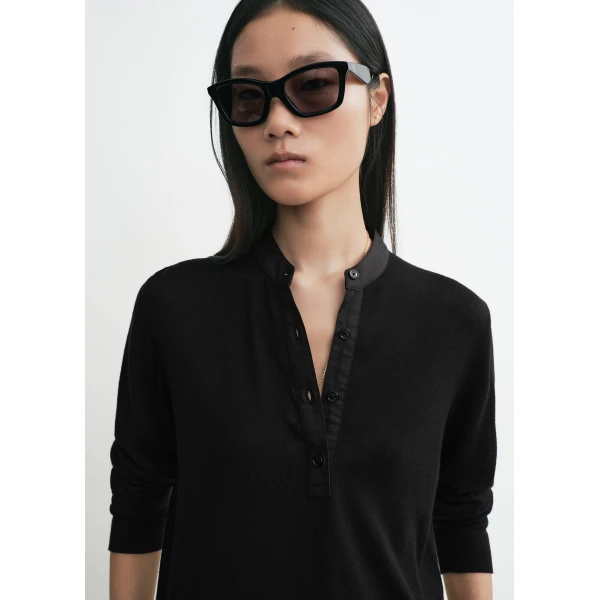 Totême Wool silk knit in Black - Knitwear - Scandinavian Minimalist Luxury at Luxury Shoes 