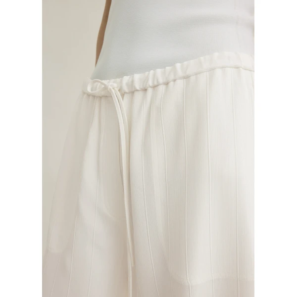 Totême Woven stripe drawstring trousers in Meringue - Pants - Scandinavian Minimalist Luxury at Luxury Shoes 