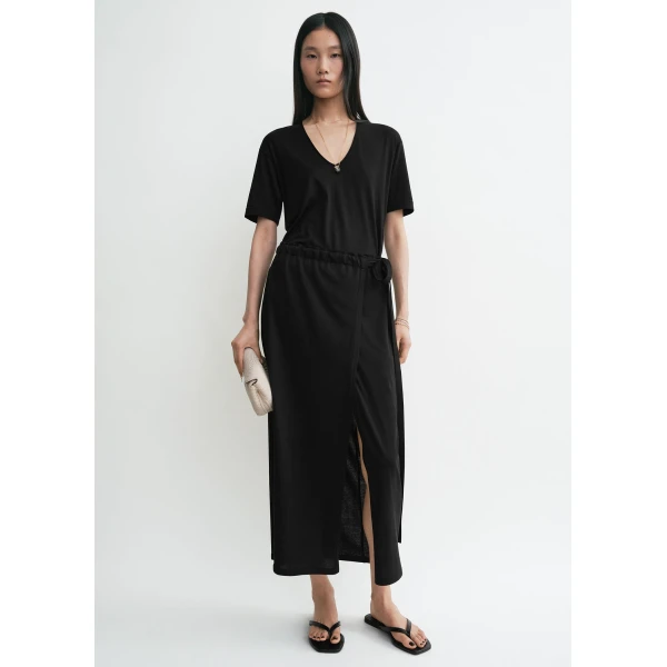 Totême Wrap skirt in Black - Skirts - Scandinavian Minimalist Luxury at Luxury Shoes 