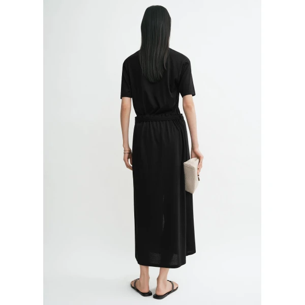 Totême Wrap skirt in Black - Skirts - Scandinavian Minimalist Luxury at Luxury Shoes 