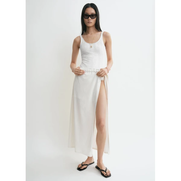 Totême Wrap skirt in Off-white - Skirts - Scandinavian Minimalist Luxury at Luxury Shoes 