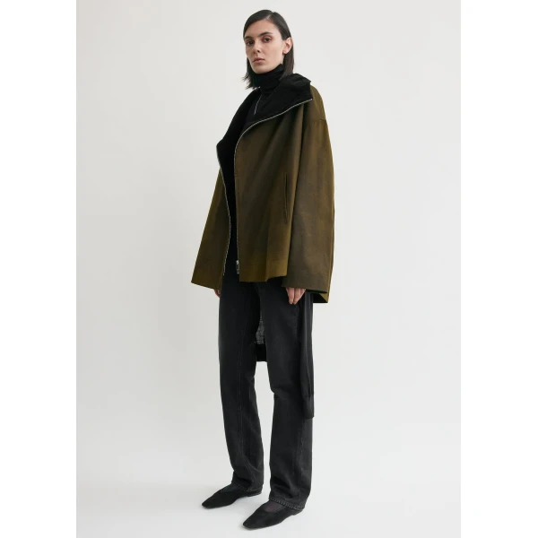Totême Zipped country jacket in Bark - Jackets - Scandinavian Minimalist Luxury at Luxury Shoes 