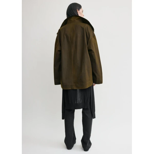 Totême Zipped country jacket in Bark - Jackets - Scandinavian Minimalist Luxury at Luxury Shoes 