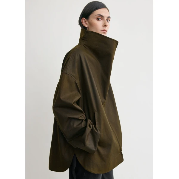 Totême Zipped country jacket in Bark - Jackets - Scandinavian Minimalist Luxury at Luxury Shoes 