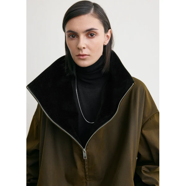 Totême Zipped country jacket in Bark - Jackets - Scandinavian Minimalist Luxury at Luxury Shoes 