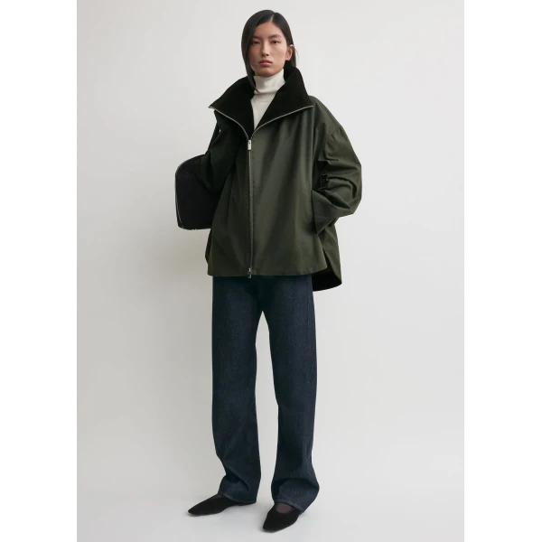 Totême Zipped country jacket in Forest - Jackets - Scandinavian Minimalist Luxury at Luxury Shoes 