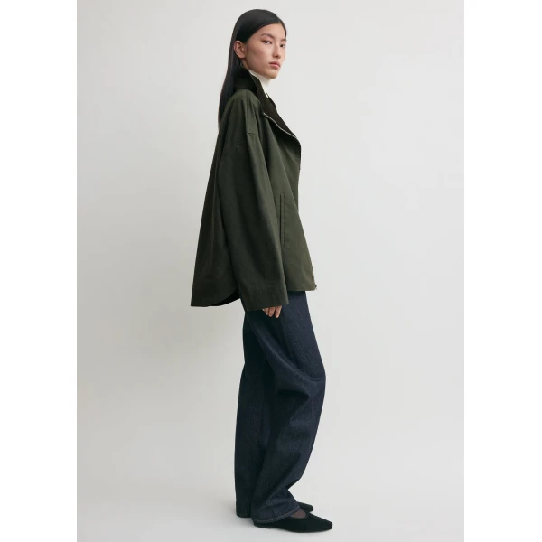 Totême Zipped country jacket in Forest - Jackets - Scandinavian Minimalist Luxury at Luxury Shoes 