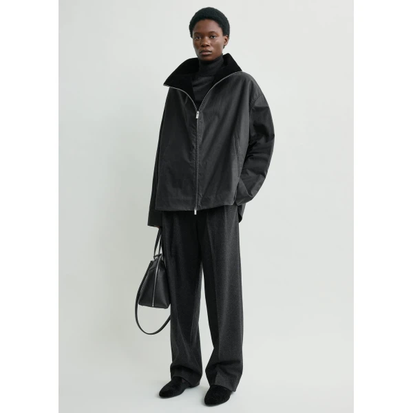 Totême Zipped country jacket in Washed black - Jackets - Scandinavian Minimalist Luxury at Luxury Shoes 