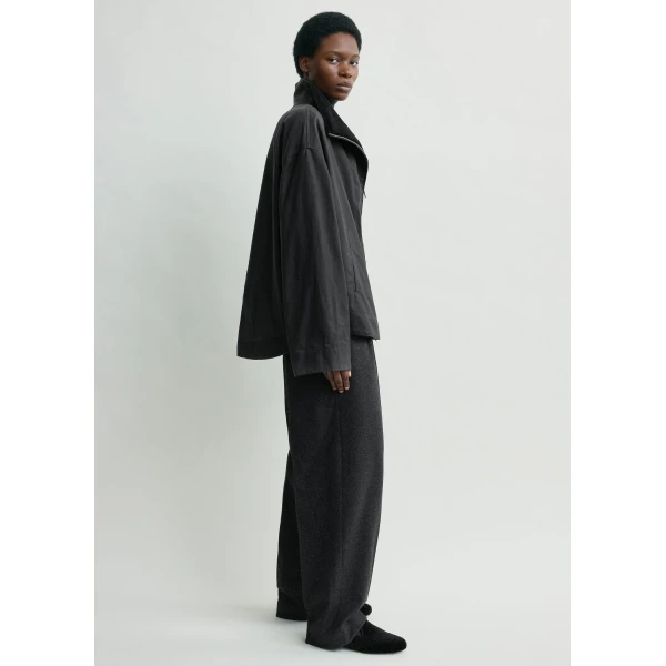 Totême Zipped country jacket in Washed black - Jackets - Scandinavian Minimalist Luxury at Luxury Shoes 