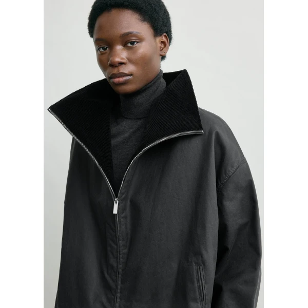 Totême Zipped country jacket in Washed black - Jackets - Scandinavian Minimalist Luxury at Luxury Shoes 