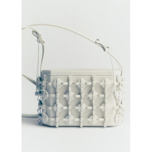 Polène Button Bow Box in Porcelain Button Bow Box in Porcelain - Clutch Bags - Parisian Luxury Leather Bag at Luxury Shoes 
