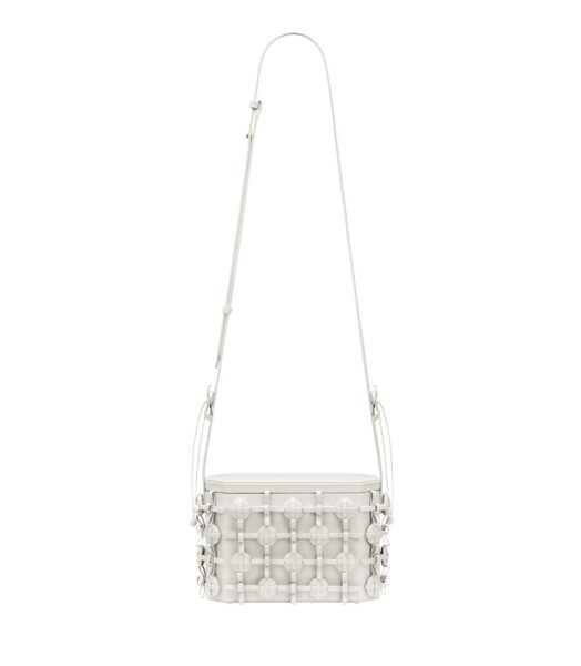Polène Button Bow Box in Porcelain Button Bow Box in Porcelain - Clutch Bags - Parisian Luxury Leather Bag at Luxury Shoes 