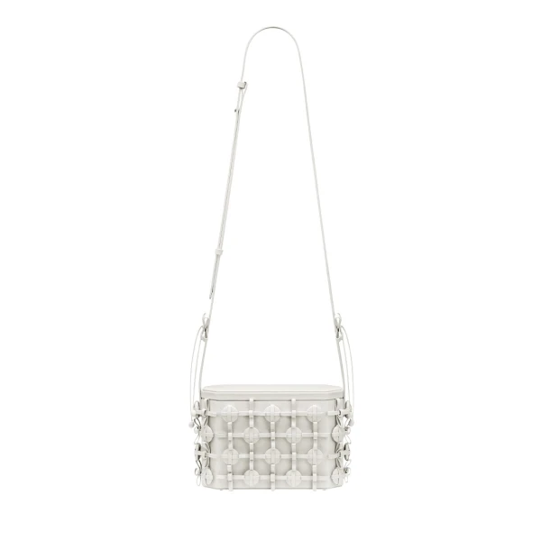 Polène Button Bow Box in Porcelain Button Bow Box in Porcelain - Clutch Bags - Parisian Luxury Leather Bag at Luxury Shoes 