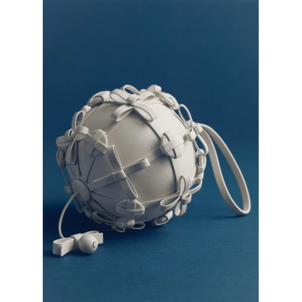 Polène Button Bow Sphere in Porcelain Button Bow Sphere in Porcelain - Clutch Bags - Parisian Luxury Leather Bag at Luxury Shoes 