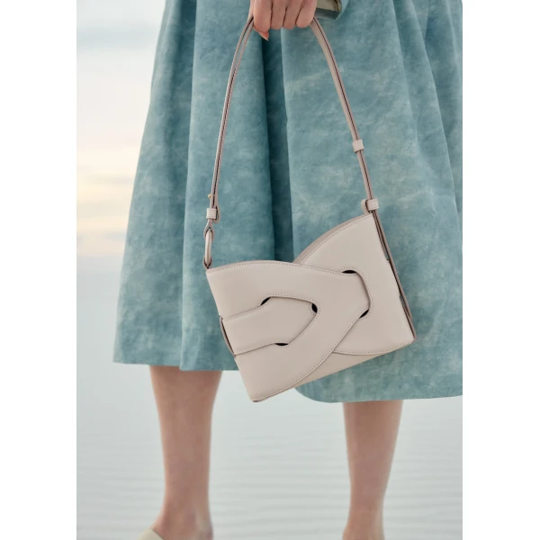 Polène Nodde in Chalk Nodde in Chalk - Shoulder & Crossbody Bags - Parisian Luxury Leather Bag at Luxury Shoes 