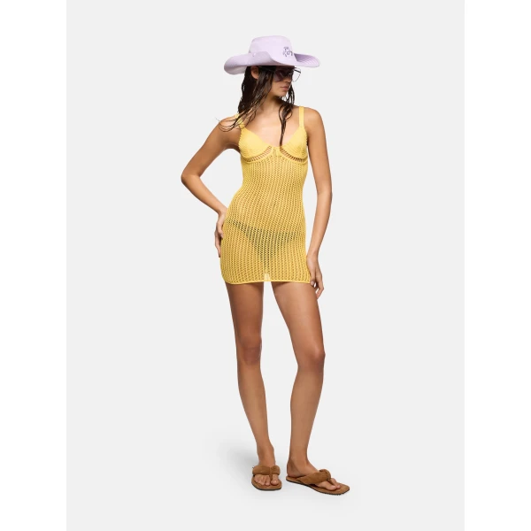 Yellow mini dress