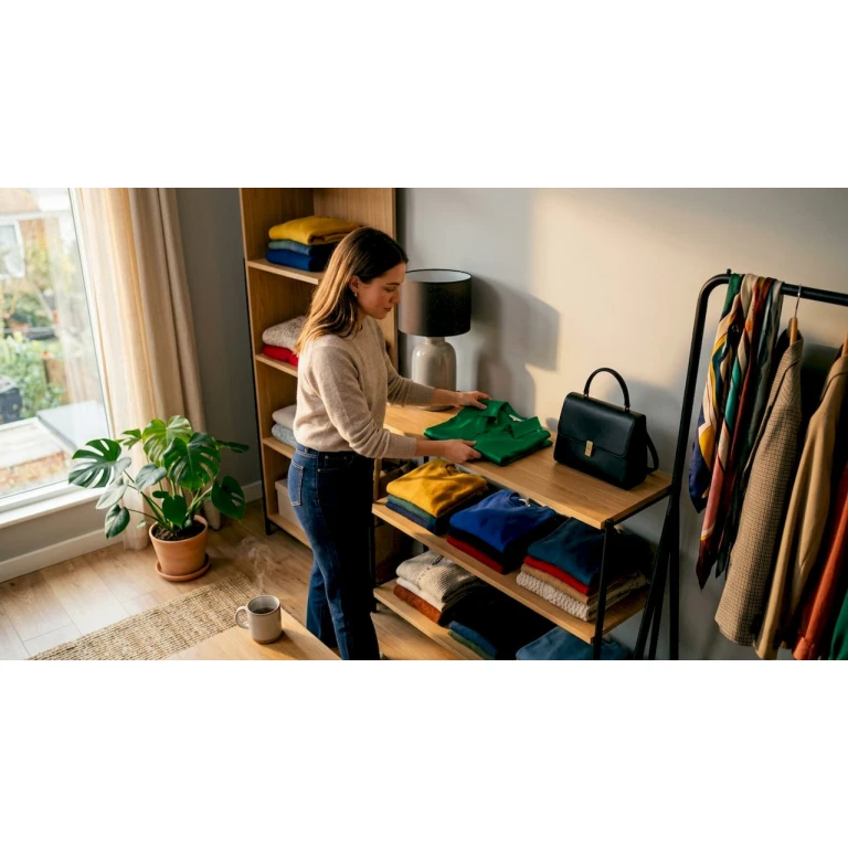 Mujer reorganizando su armario para crear conjuntos originales y llenos de estilo