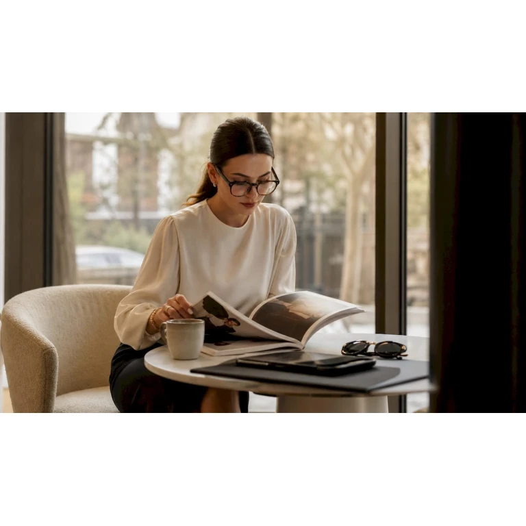Editor de modă care analizează colecția de haine prêt-à-porter