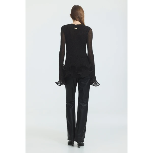 Aje Agata Ruffle Knit Top