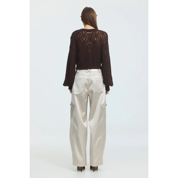 Aje Brielle Lace Knit Cardigan