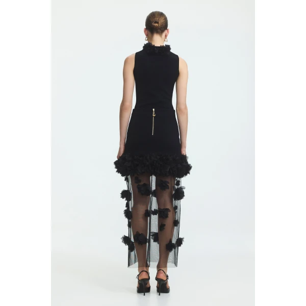 Aje Fleura Knit Midi Skirt