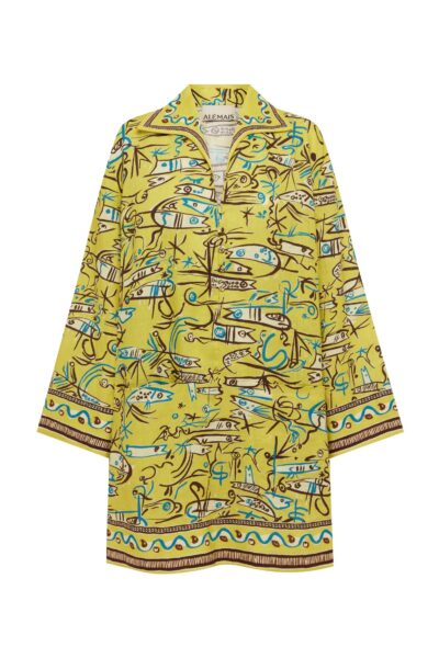 Alémais Fish Sticks Long Sleeve Mini Dress