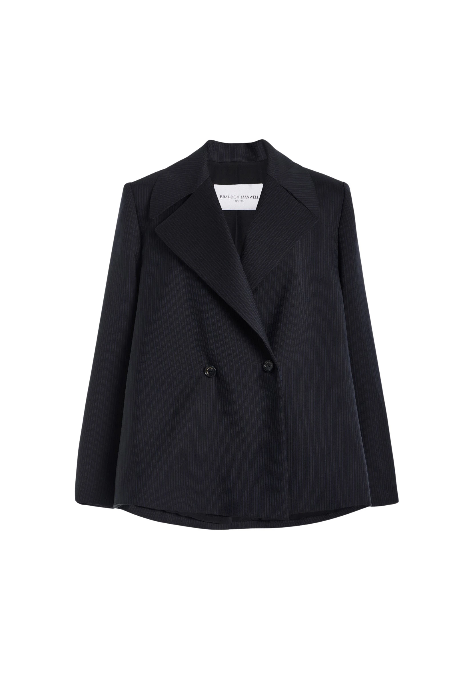Brandon-Maxwell-Haven-Trapeze-Blazer-in-Black-and-Navy-Pinstripe88756_nobg Brandon Maxwell