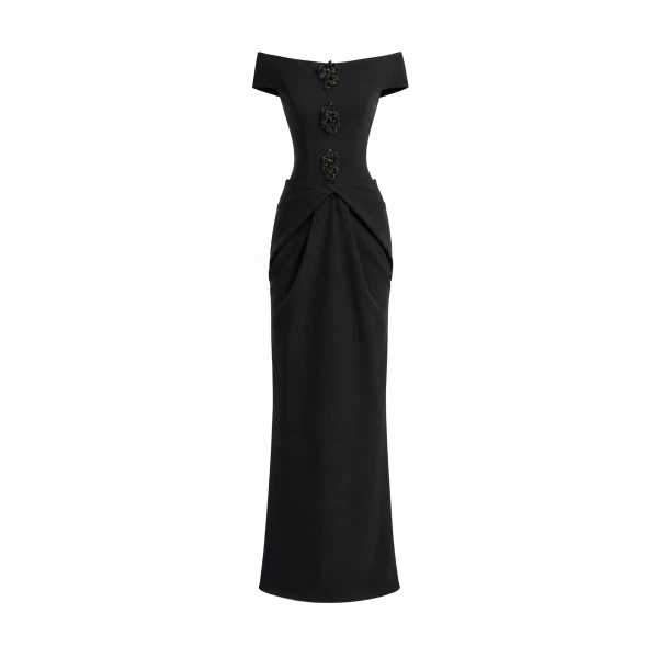 Gemy Maalouf Floral Off-Shoulder Dress