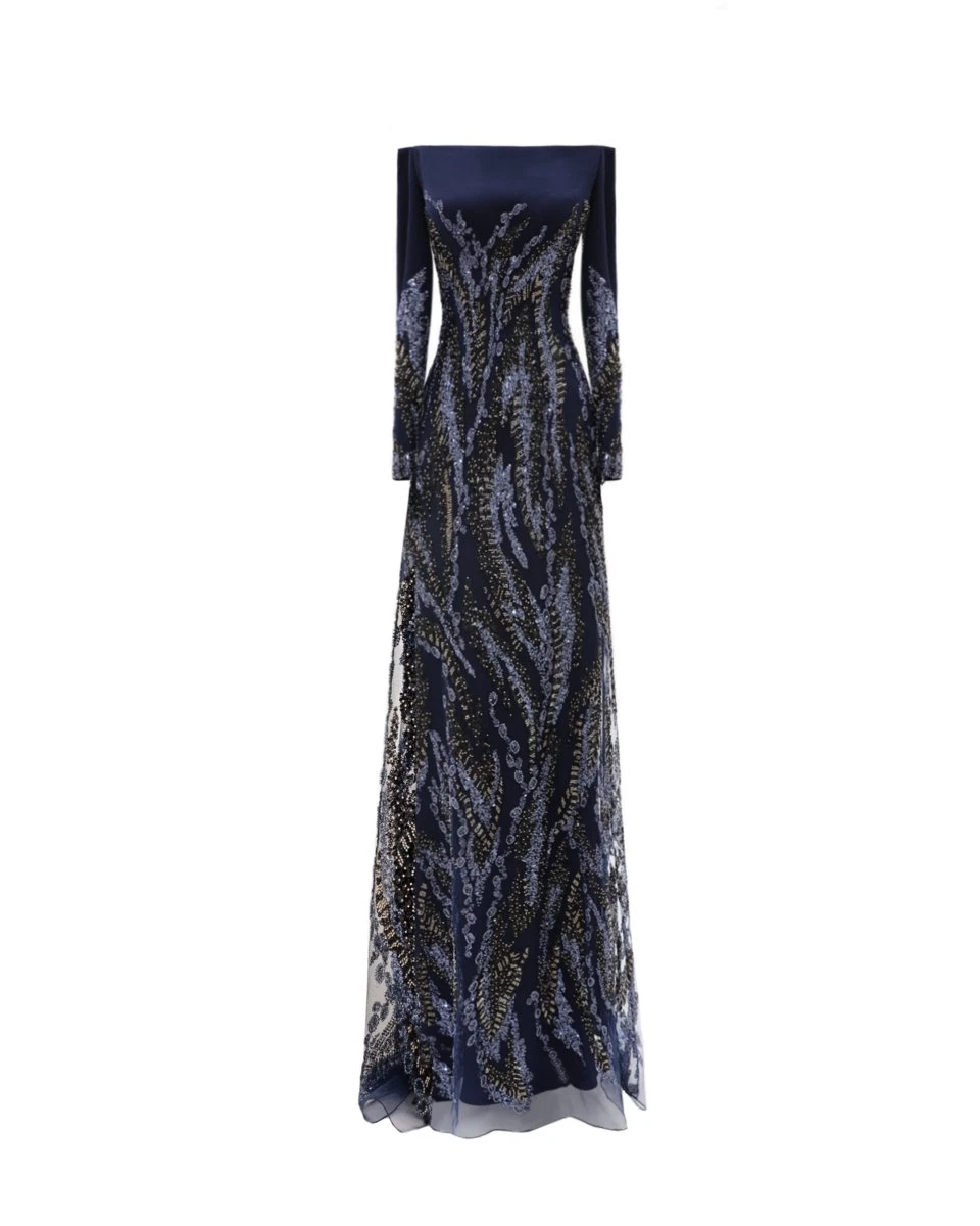 Gemy Maalouf Long Sleeves Beaded Dress Gemy Maalouf Long Sleeves Beaded Dress