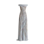 Gemy Maalouf Slim-Cut Dress with Long Cape