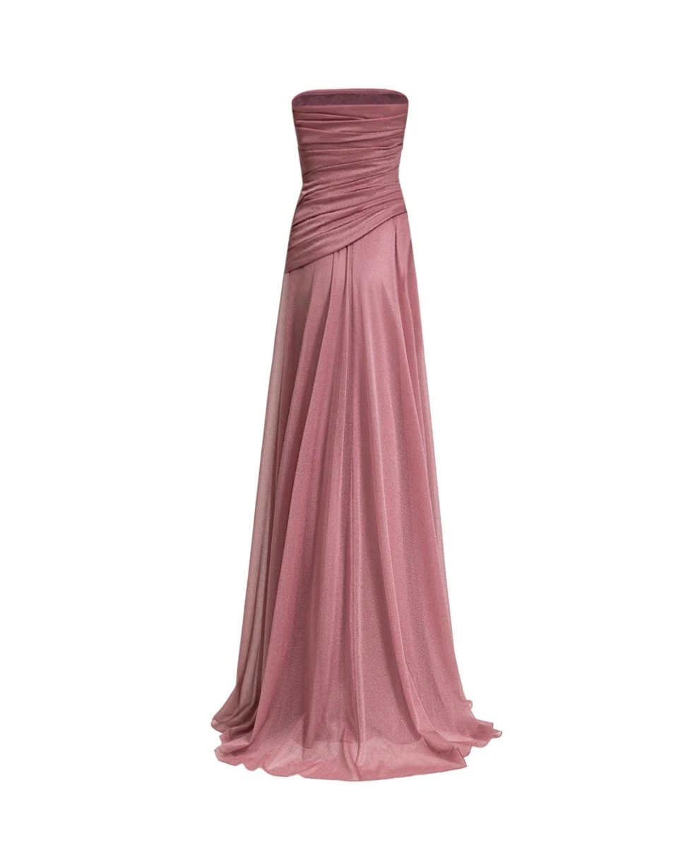 Gemy Maalouf Strapless Pink Shimmer Dress Gemy Maalouf Strapless Pink Shimmer Dress