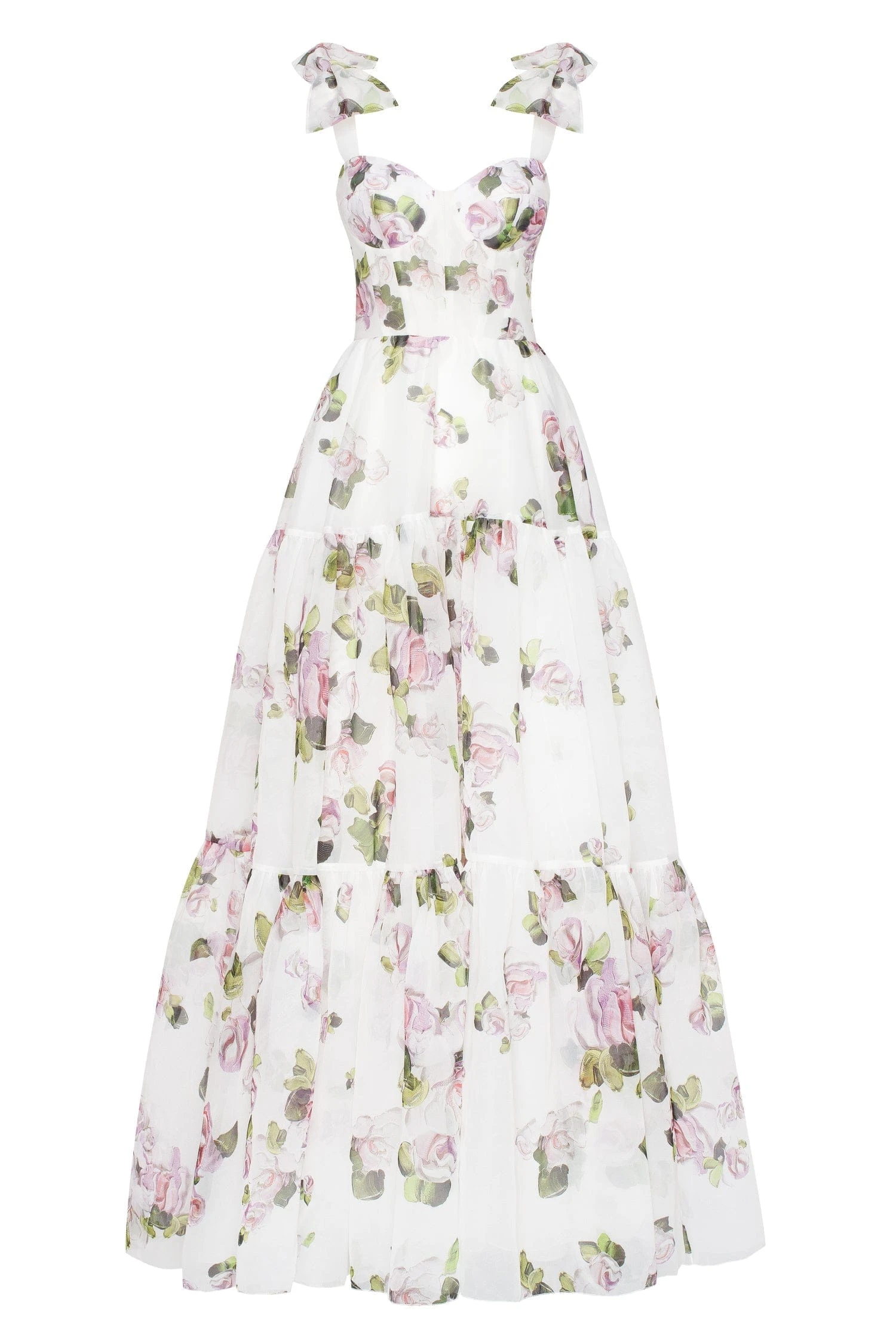 Milla Apple Blossom Tender floral maxi tie-strap dress - Dresses - Ukrainian Luxury Evening Gown at Luxury Shoes Milla dresses