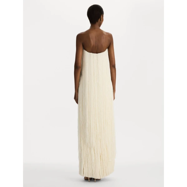 Oscar de la Renta Chiné Dominican Mixed-Floral Beaded Fringe Dress - Dresses - American Luxury Evening Wear at Luxury Shoes 