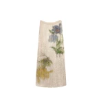 Oscar de la Renta Chiné Hibiscus Beaded Fringe Shift Dress - Dresses - American Luxury Evening Wear at Luxury Shoes 