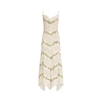 Oscar de la Renta Chiné Hibiscus Striped Cotton Poplin Dress - Dresses - American Luxury Evening Wear at Luxury Shoes 