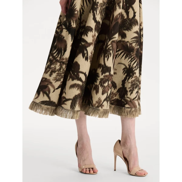 Oscar de la Renta Chiné Palm Leaves Dress - Dresses - American Luxury Evening Wear at Luxury Shoes 