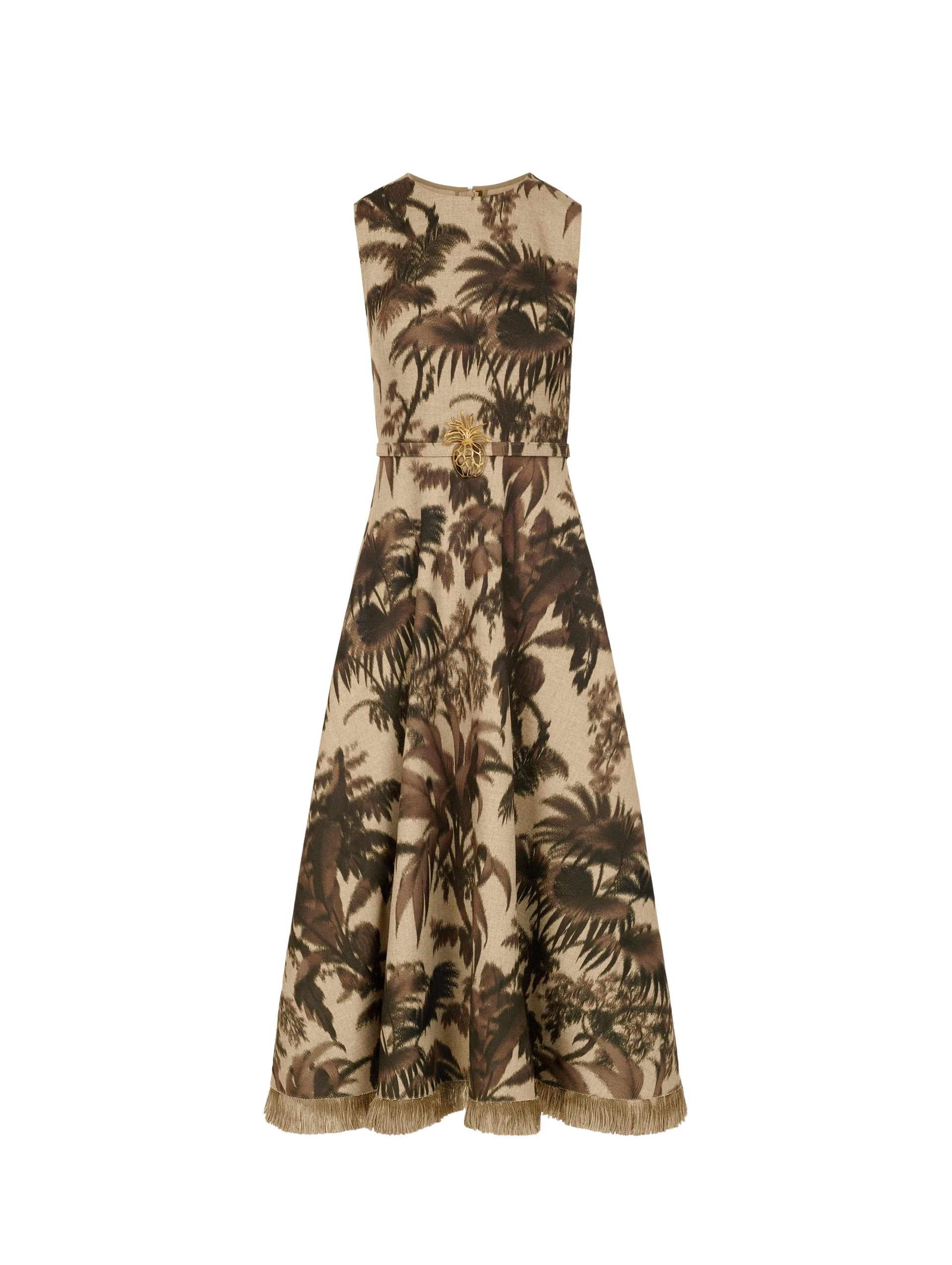 Oscar-de-la-Renta-Chine-Palm-Leaves-Dress98512_nobg Oscar de la Renta Chiné Palm Leaves Dress - Dresses - American Luxury Evening Wear at Luxury Shoes