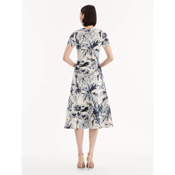 Oscar de la Renta Chiné Palm Leaves Knit Dress - Dresses - American Luxury Evening Wear at Luxury Shoes 